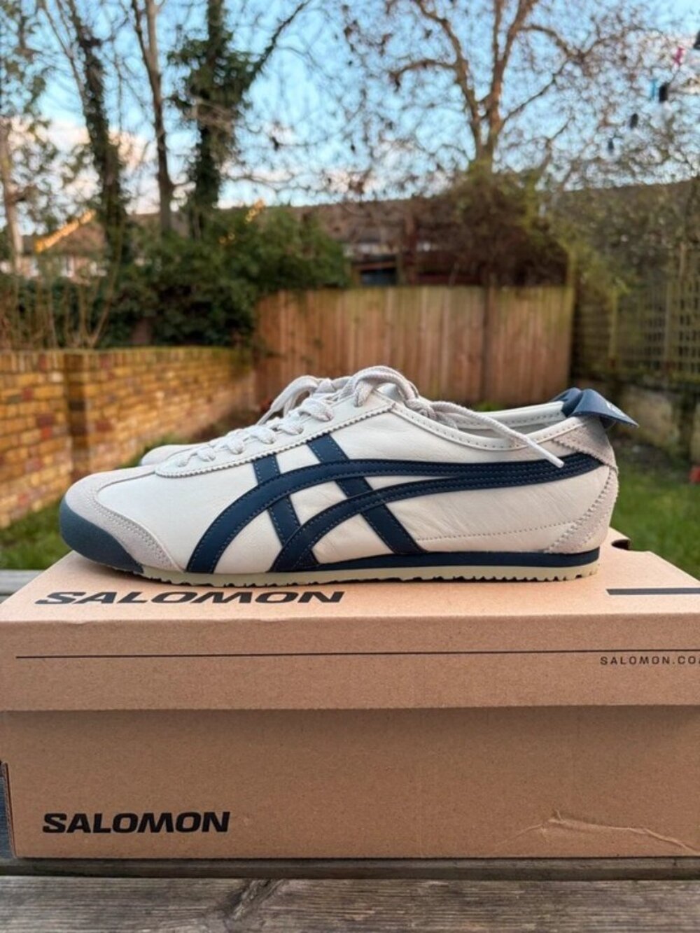 Men’s Onitsuka Tiger Mexico 66 Birch Navy White Retro Sneakers Athletic Shoes